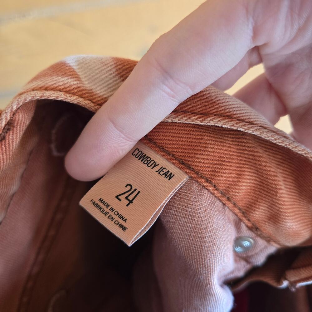Urban Outfitters Cowboy Jean BDG High Waist Rust Two Tone UT Western Boho Rodeo - Picture 4 of 6